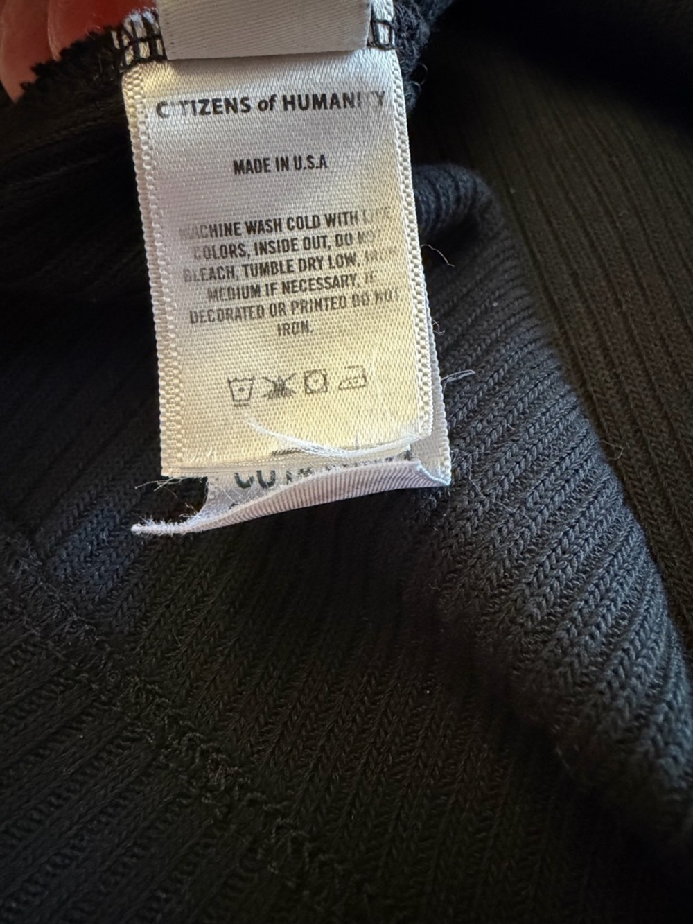 Citizens Of Humanity Black Ribbed Short-Sleeve Tee - Picture 8 of 10